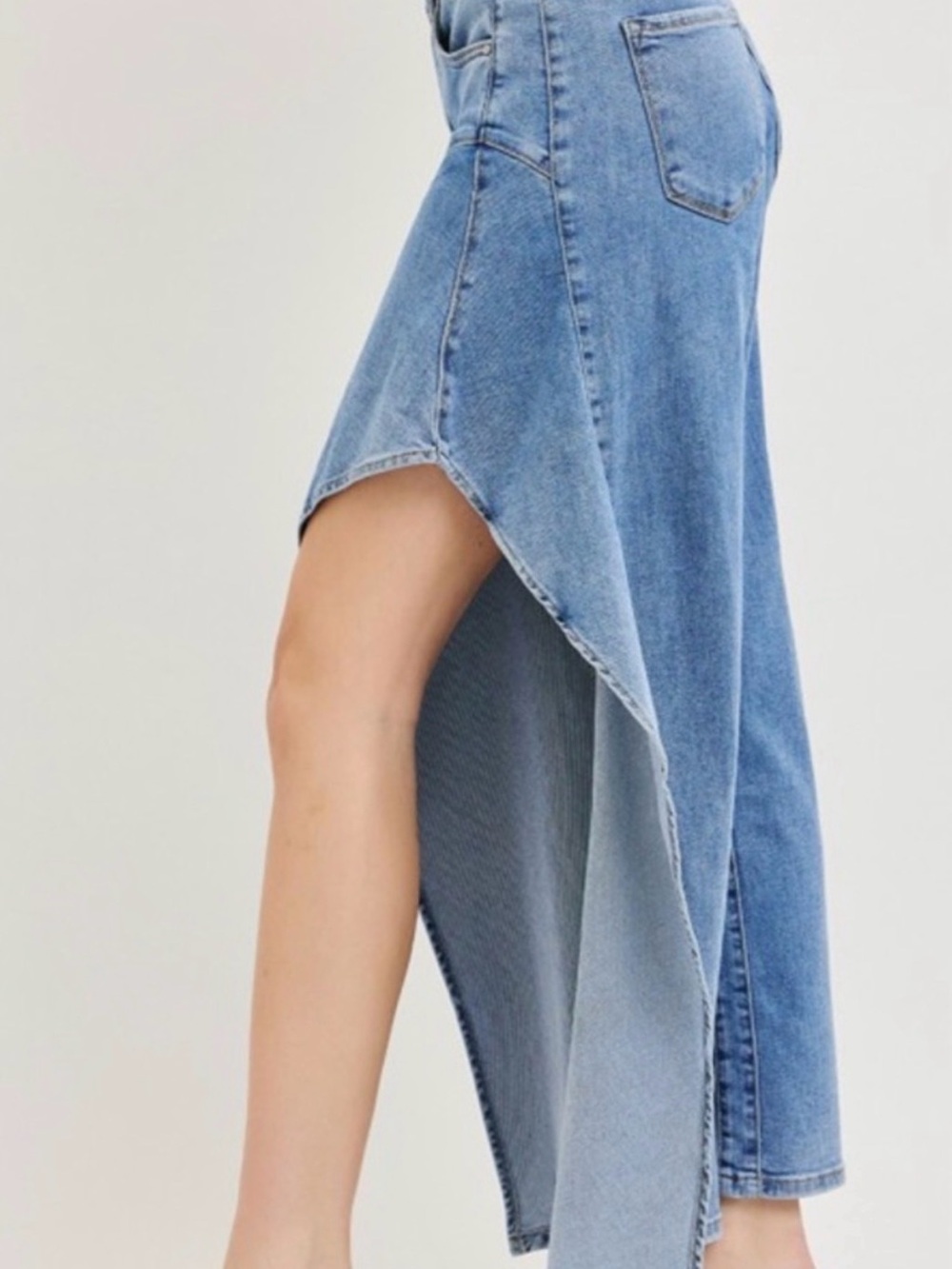 Risen Slouchy Wide Leg Ruffle Denim - Picture 2 of 3